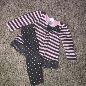 Stripe and polkadot matching set